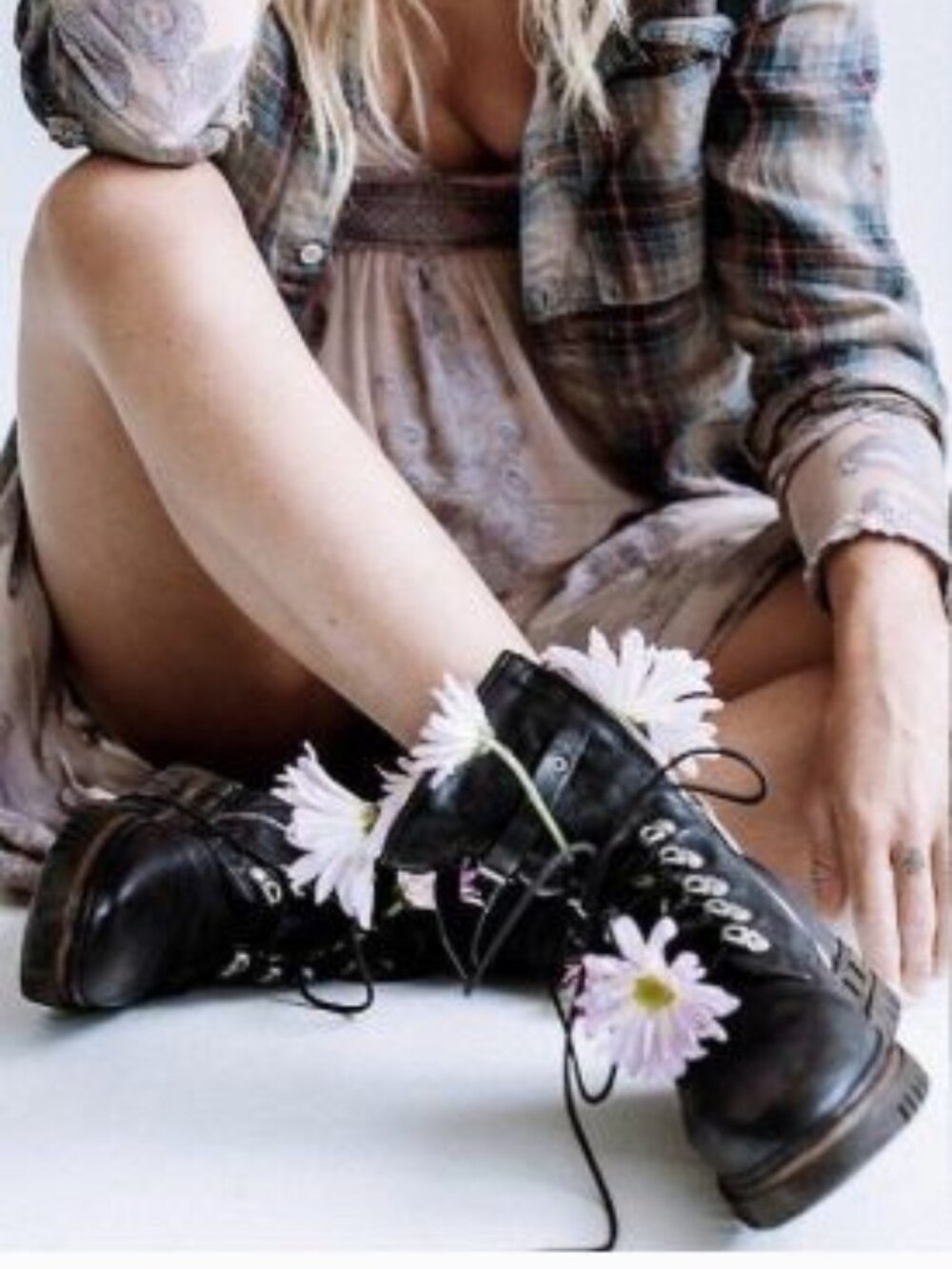 Free People A.S.98 Pike Dark Coastal Boot 38 Black Leather Combat Platform Punk
